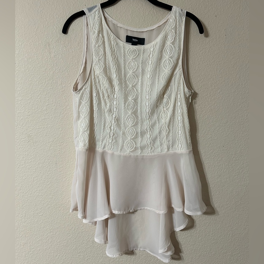 Mossimo Cream Lace Peplum Blouse